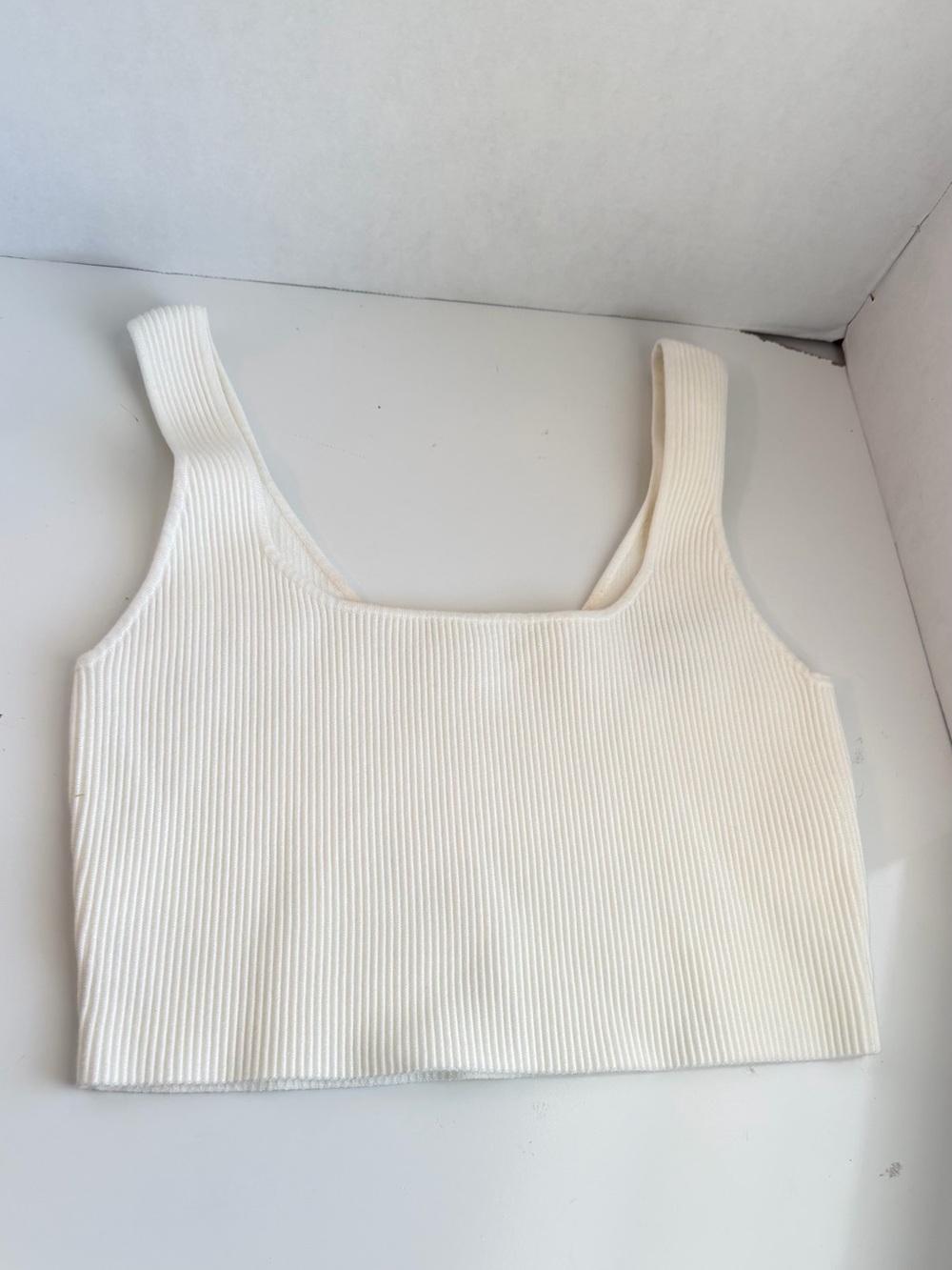 Abound Ivory Ribbed Square Crop Tank wear 2 ways
